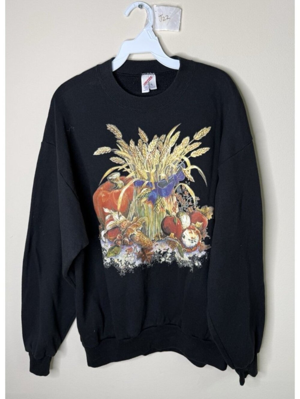 Vintage 90s Crewneck Sweatshirt Fall Orchard Pumpkin Faded USA